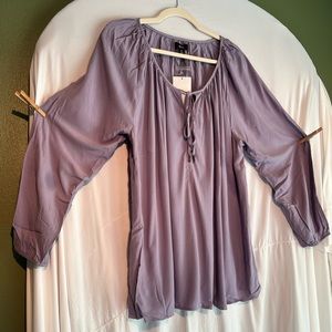 Ellos Lavender Long Sleeve Blouse size 18/20 NWOT
